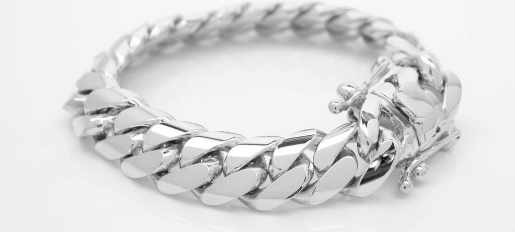 Alt=" Silver Cuban Link Bracelets GOLDZENN"