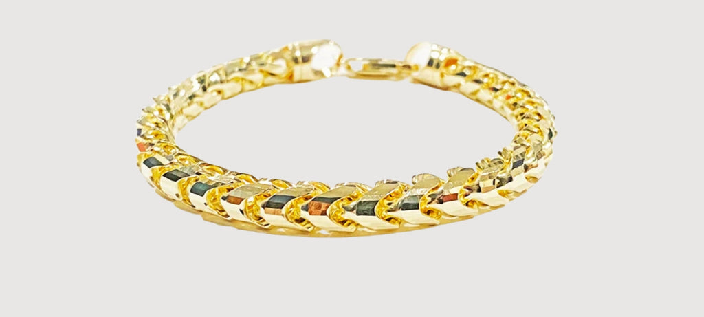 alt="High-Polish Franco Chain Bracelet in yellow Gold"