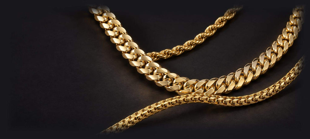 Gold Chains - Cuban Link, Franco, Rope & Italian Chains | GOLDZENN Miami banner