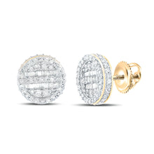  3/4CTW Baguette Diamond Circle Earrings - 10K Gold
