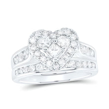  1CTW Princess Diamond Heart Bridal Engagement Wedding Ring Set- 14K Gold