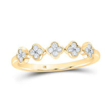  1/6CTW Round Diamond Clover Stackable Band Fashion Ring - 10K Gold