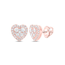  1/2CTW Diamond Fashion  Heart Earrings - 14K Rose Gold