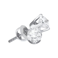  2CTW Diamond Earrings- Round Solitaire Stud - 14k White Gold(Full detail of the earrings).