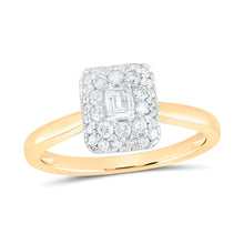  1/2CTW Emerald Diamond Halo Bridal Engagement Wedding Ring- 14K Yellow Gold
