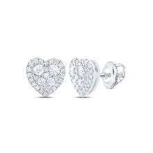  1/2CTW Diamond Fashion  Heart Earrings - 14K White Gold