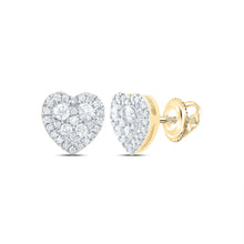  1/2CTW Diamond Fashion  Heart Earrings - 14K Yellow Gold