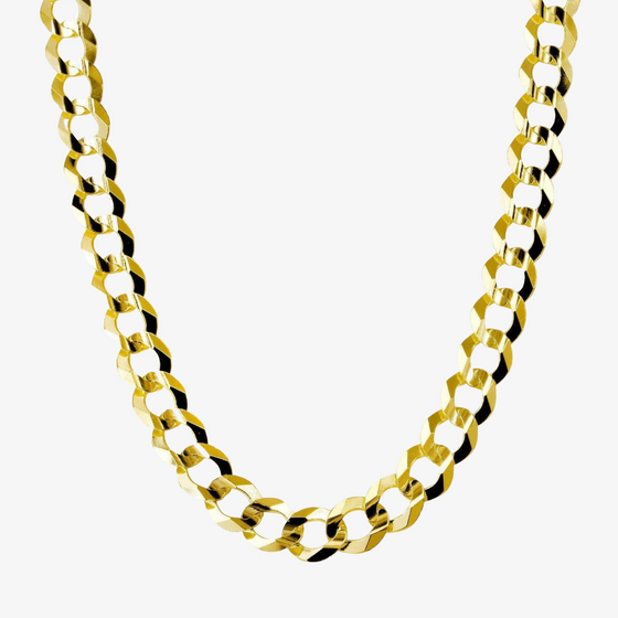 2mm - 5.5mm Solid Curb Cuban Yellow Chain