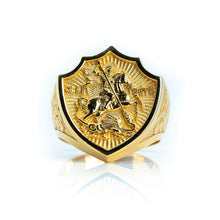  George the Victorious Men's Ring - 14k Gold| GOLDZENN(Ring detail.)