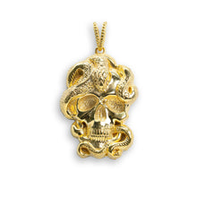  Snake Skull - 14k Solid Gold| GOLDZENN- Full detail of the pendant.