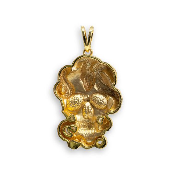 Snake Skull - 14k Solid Gold| GOLDZENShowing the back detail of the pendant.N- 
