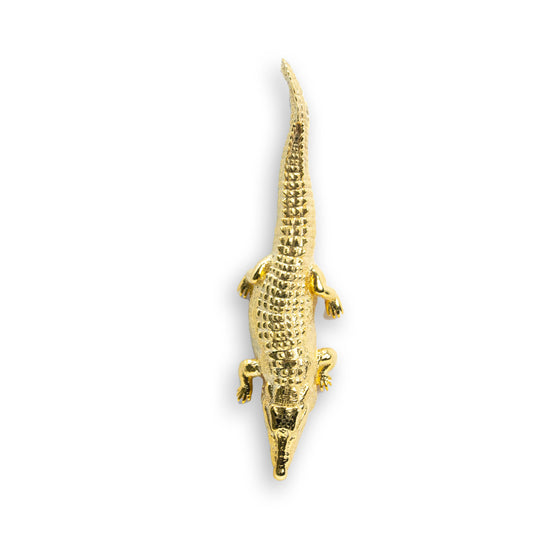 Crocodile Men's Pendant - 14k Solid Gold| GOLDZENN- Full detail of the pendant.