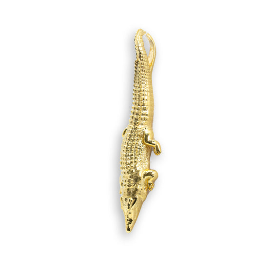 Crocodile Men's Pendant - 14k Solid Gold