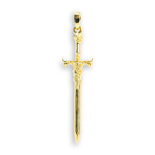  Sword Pendant - 14k Solid Gold| GOLDZENN- Showing the pendant's full detail.