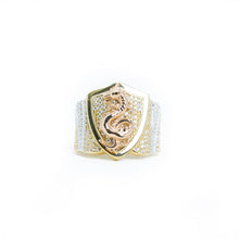  Dragon Shield Men's Ring - 10k Solid Gold| GOLDZENN(Front view detail of the ring.)