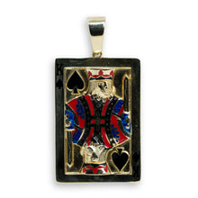  King Deck of Cards Medium CZ Pendant - 10k Gold| GOLDZENN-Showing the pendant's full detail.