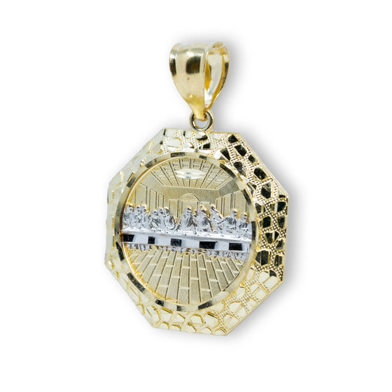Last Super Framed Pendant - 10k Gold| GOLDZENN- Showing the other side view detail of the pendant.