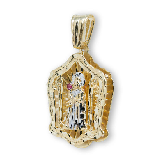Saint Barbara with CZ Pendant - 10k Solid Gold