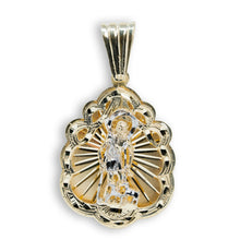  St. Lazarus Framed Pendant - 10k Solid Gold- Full detail of the pendant.