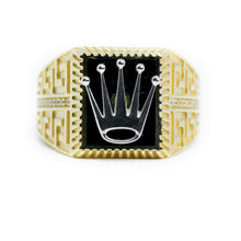  Men's Crown Ring - 10k Gold| GOLDZENN(Front view detail of the ring.)
