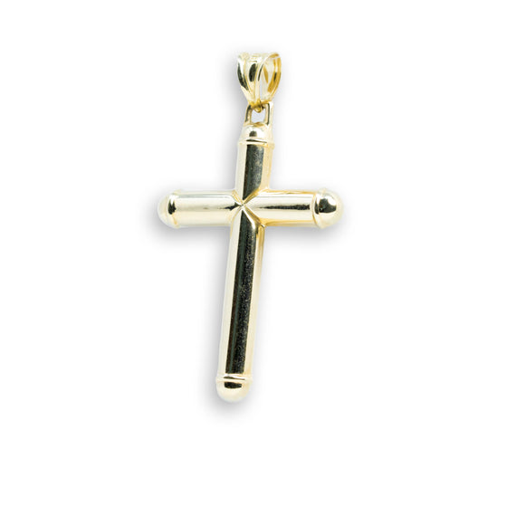 Plain Cross Pendant - 10k Gold| GOLDZENN- Showing the other side view detail of the pendant.