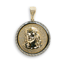  Jesus in a Portrait Pendant - 14k Gold| GOLDZENN- Showing the pendant's full detail.