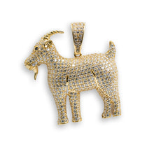  Goat Animal Pendant - 14k Gold| GOLDZENN- Showing the pendant's full detail.