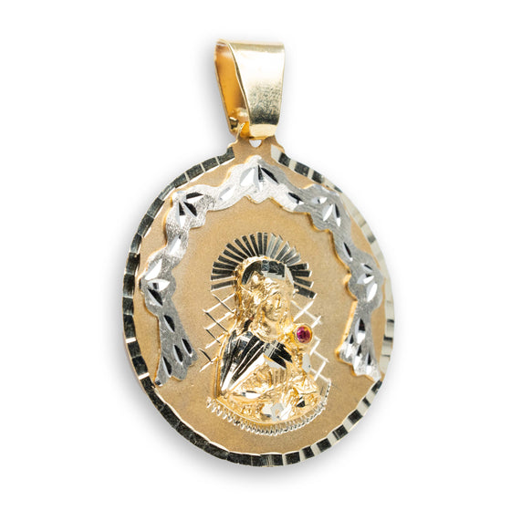 Saint Barbara Circular Pendant - 14k Solid Gold