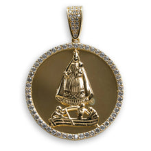  Plain Lady Charity Circular Pendant - 14k Gold