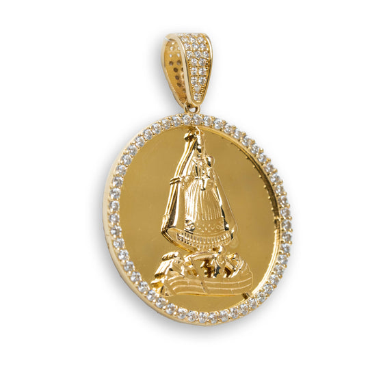 Plain Lady Charity Circular Pendant - 14k Gold