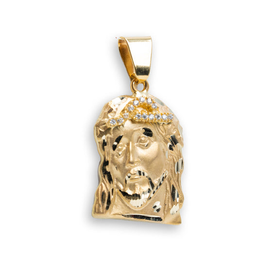 Jesus Christ Pendant - 14k Solid Gold| GOLDZENN- Showing the side view detail of the pendant.