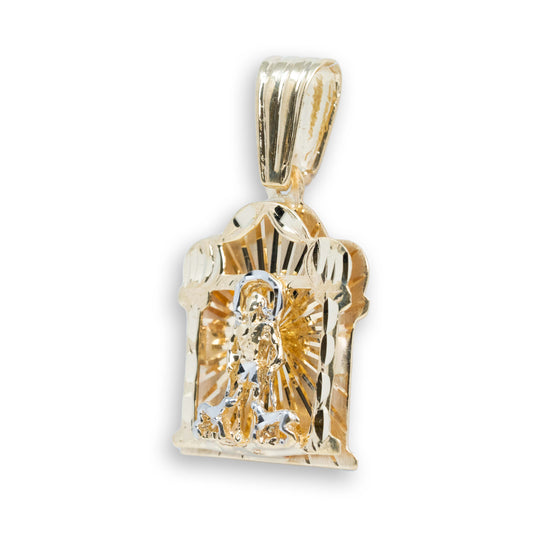 Saint Lazarus Rectangular Small Pendant - 10k Solid Gold