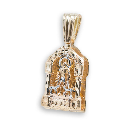 Saint Lazarus Rectangular Small Pendant - 10k Solid Gold