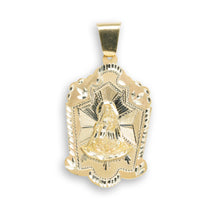  Lady Charity / Caridad del Cobre Ornamental Pendant - 10k Solid Gold-Showing the pendant's full detail.
