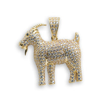  10k Gold Goat Men's Pendant - GOLDZENN- Showing the pendant's full detail.