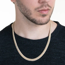  Iced Out Diamond Prong Cuban Link Chain - Solid Yellow Gold