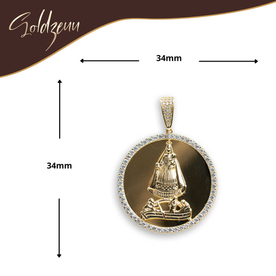 Plain Lady Charity Circular Pendant - 14k Gold