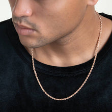  2mm - 5mm Solid Diamond Cut Rope Chains Rose Gold