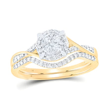  3/8CTW Round Diamond Bridal Wedding Engagement Ring Set- 10K Yellow Gold