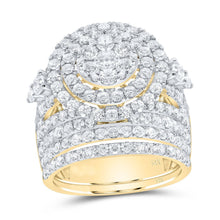  4-3/4CTW Round Diamond Round Bridal Wedding Engagement Ring Set - 14K Yellow Gold