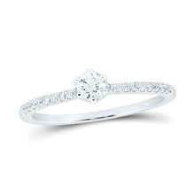  1/3CTW Round Diamond Solitaire Bridal Engagement Ring Set- 14K White Gold