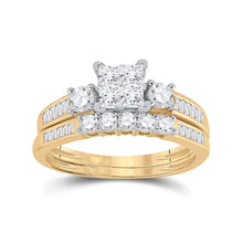  1CTW Diamond Princess Bridal Wedding Engagement Ring- 14K Yellow Gold