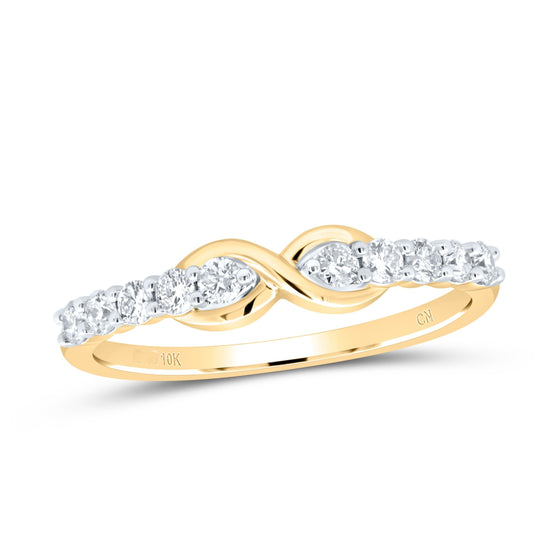1/3CTW Diamond Infinity Fashion Anniversary Wedding Engagement Ring Band - 10K Yellow Gold