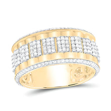  1-1/2CTW Round Diamond Men's Wedding Band Ring- 10K Yellow Gold