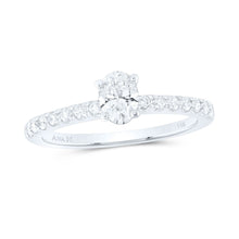  3/4CTW Oval Diamond Solitaire Bridal Wedding Engagement Ring Set- 14K White Gold