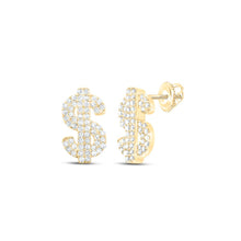  1/3CTW Round Diamond Dollar Sign Stud Nicoles Dream Collection Earrings - 10K Yellow Gold