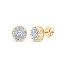  3/4CTW Round Diamond Cluster Stud Earrings - 10K Yellow Gold
