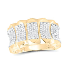  1-3/8CTW Diamond Men's Band Ring- 10k Yellow Gold