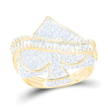  2-3/4CTW Round Diamond Spade Cluster Fashion Ring - 10K Yellow Gold
