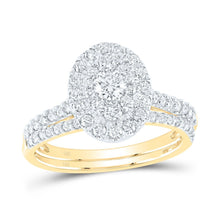 1CTW Round Diamond 1/5CTW- CRD Double Halo Bridal Wedding Engagement Ring Set- 10K Yellow Gold